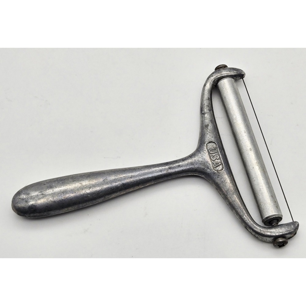 Vintage USA Metal Cheese Slicer‎ Wire Cutter Cast Handle Kitchen Utensil 4.5 in